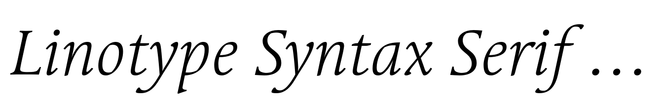 Linotype Syntax Serif Std Light Italic